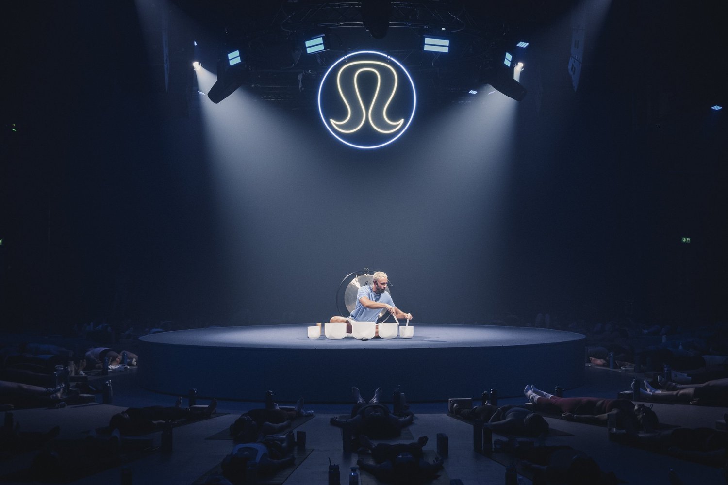 Wide view of Tom and the lululemon sound stage