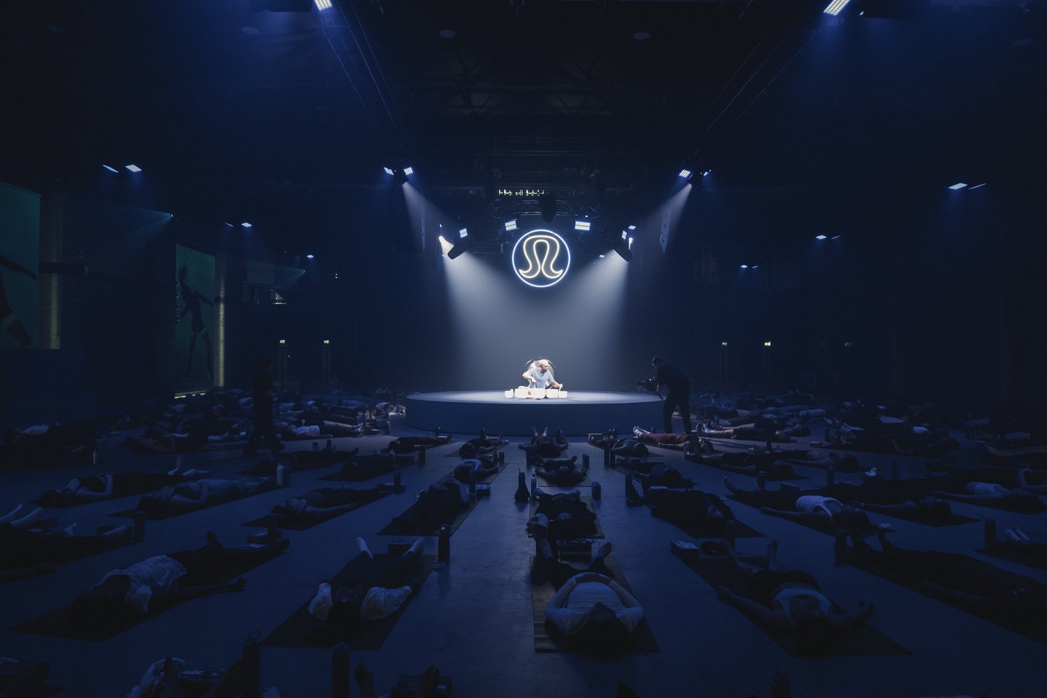 Participants resting throughout the lululemon event space