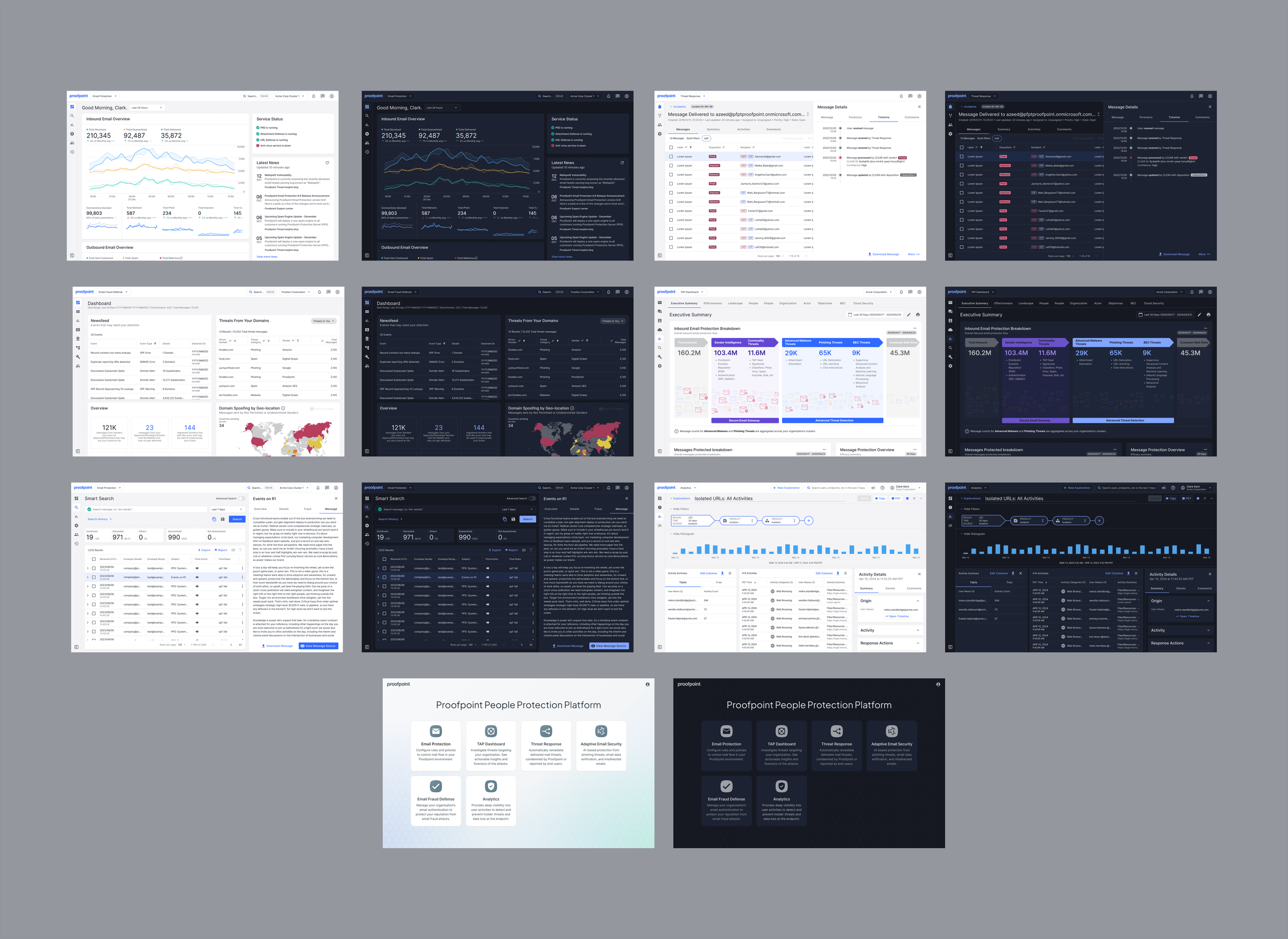 Dark and light modes across the product portfolio