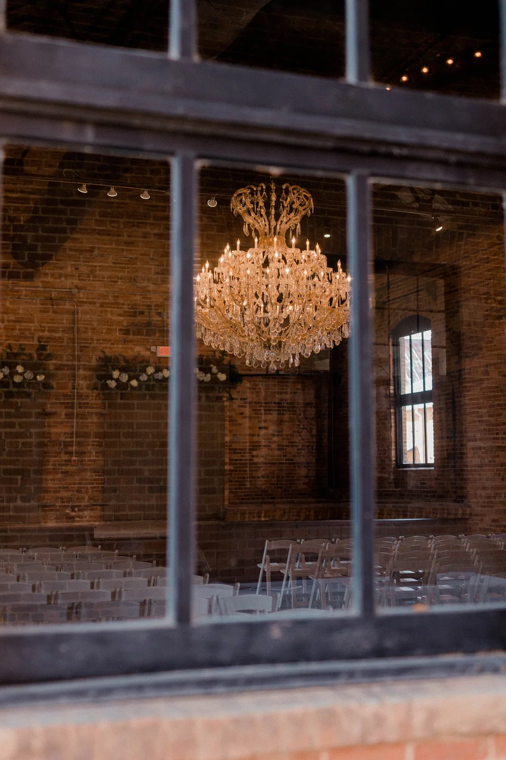 Chandeliers over the reception floor