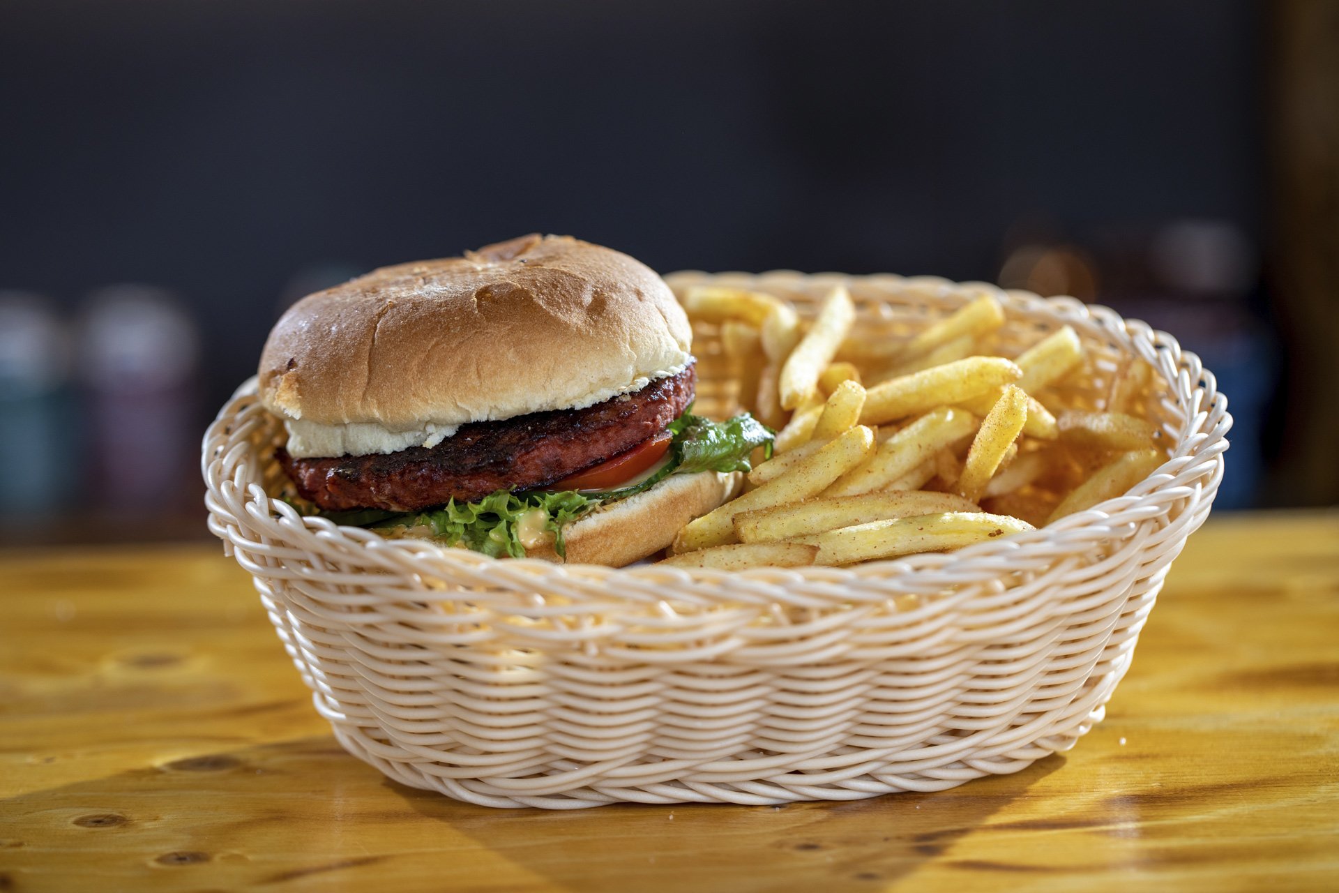 Vegan borgar + franskar