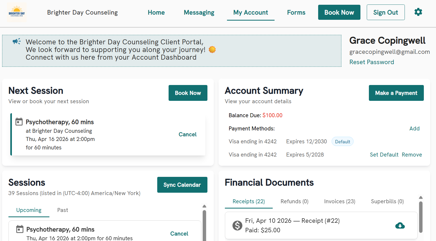 Client portal dashboard preview