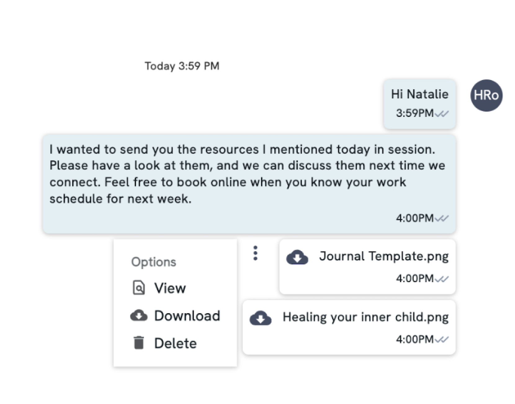 Client intake forms and secure communication