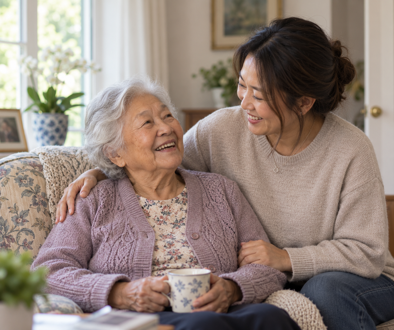 Family spending time together with support from Care Sisters