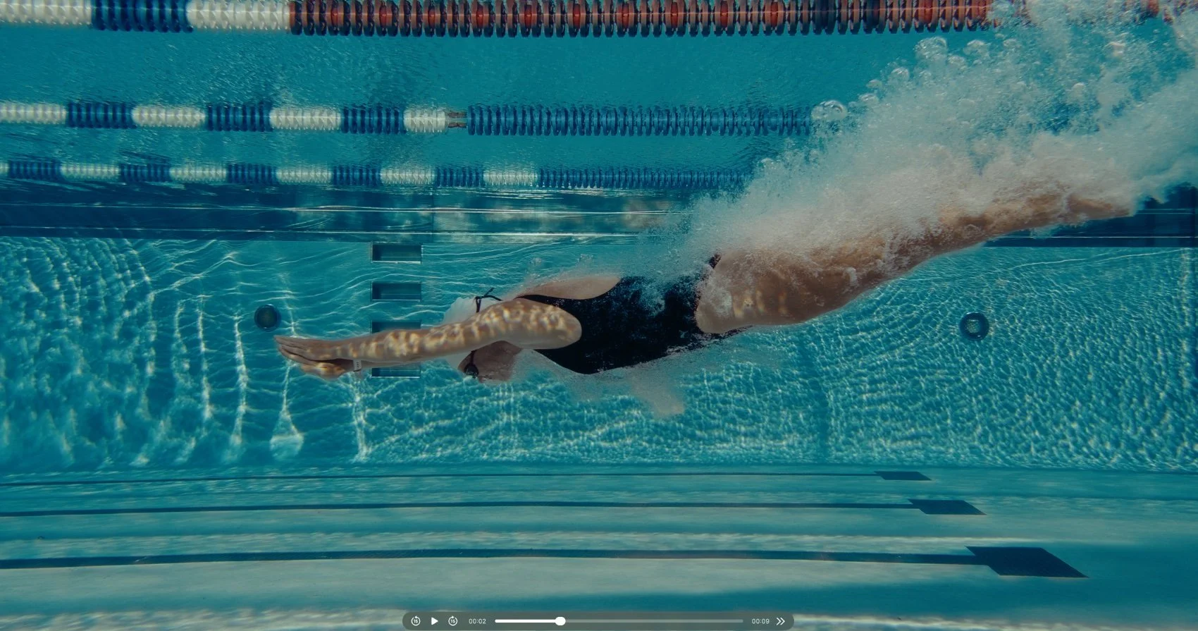 Lap swimmer, underwater