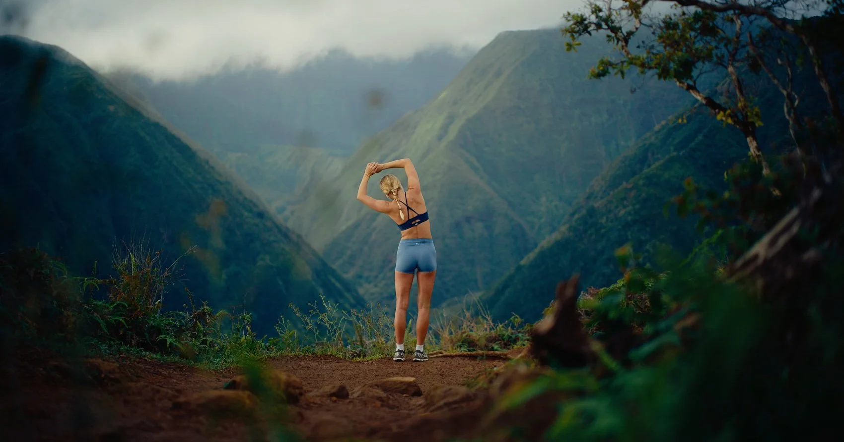Wellness session at a Ko‘olau overlook