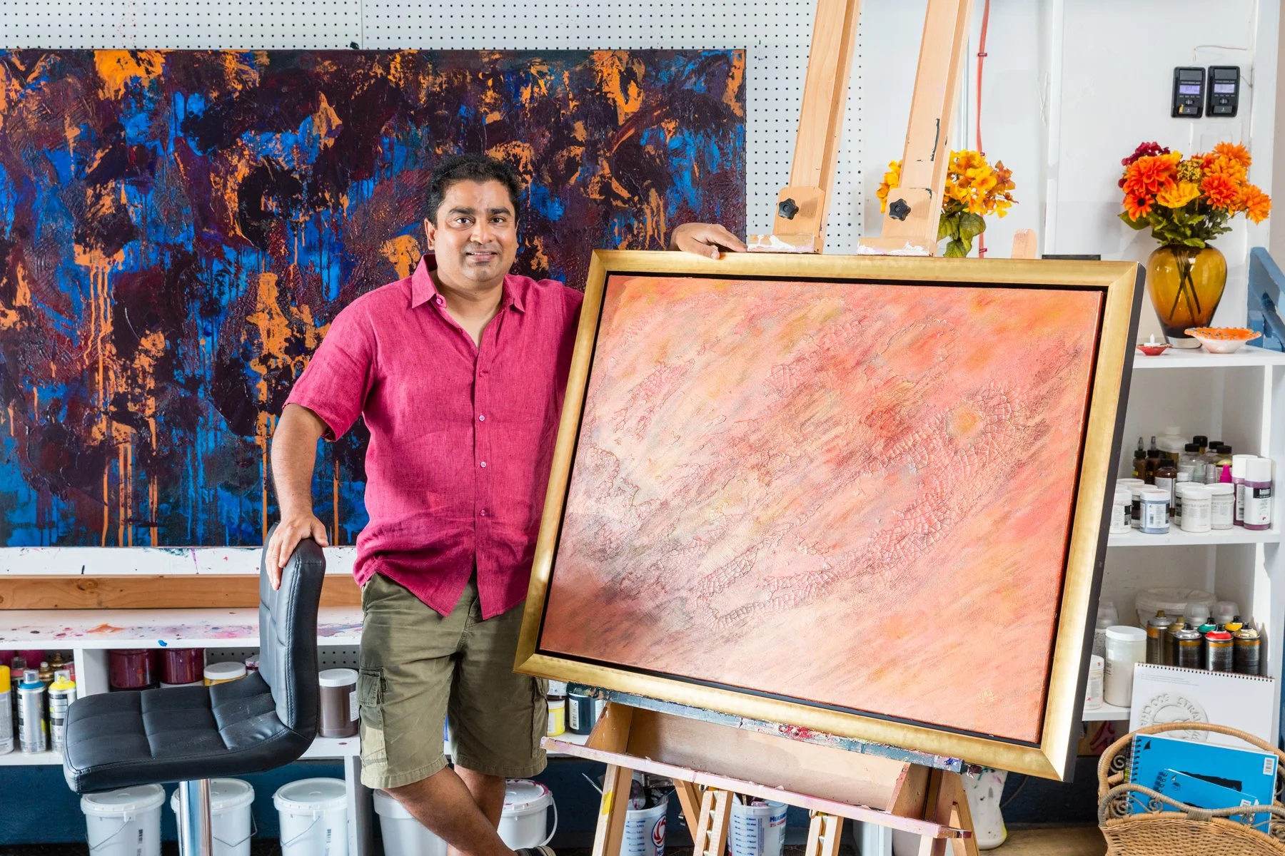 Vikash Jha in his studio