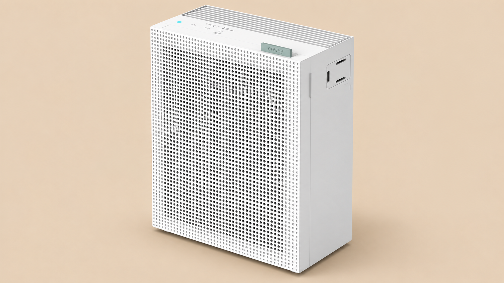 Coway Airmega 150 Dove White ASIN B08YZF8LJS su sfondo colorato