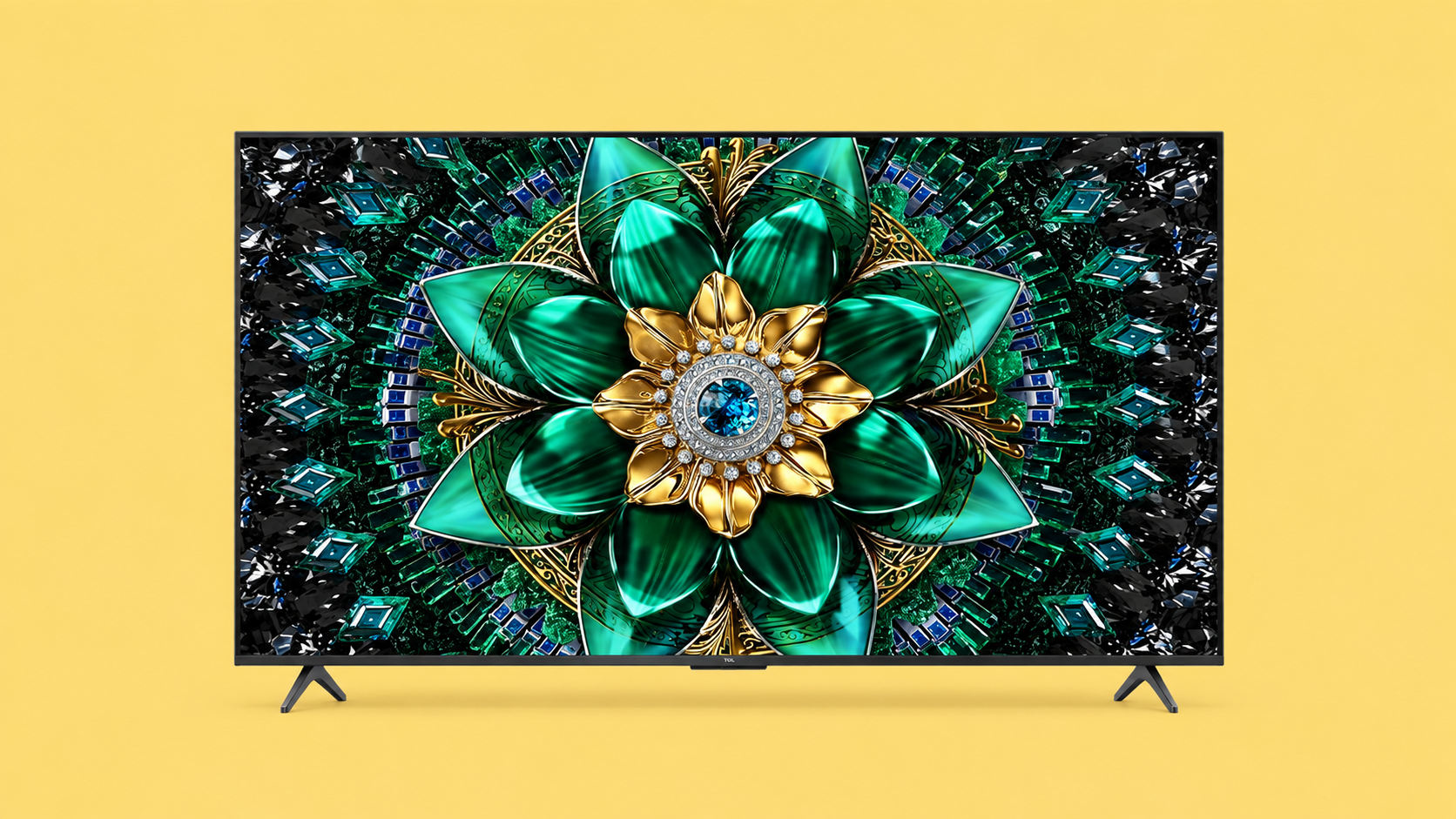 TCL Q6C QD-MiniLED da 65 pollici su sfondo editoriale