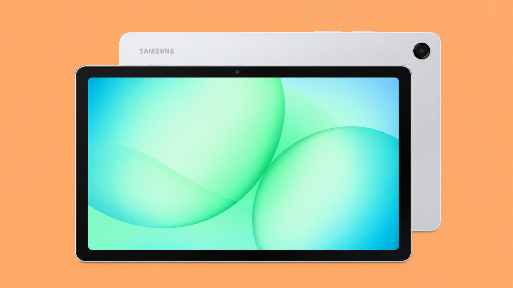 Samsung Galaxy Tab A11 Plus grigio visto frontalmente