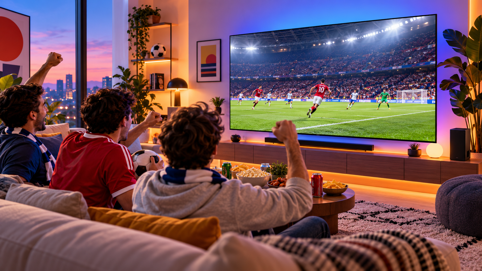 Samsung S95H in ambiente domestico, immagine illustrativa: riflessi e soggiorno