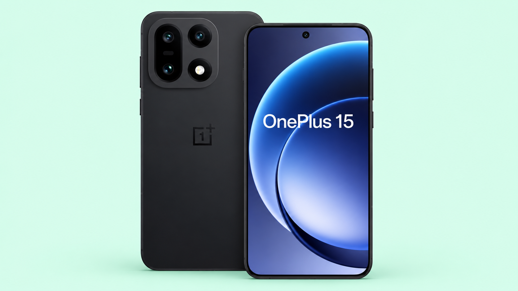 OnePlus 15 su sfondo trasparente