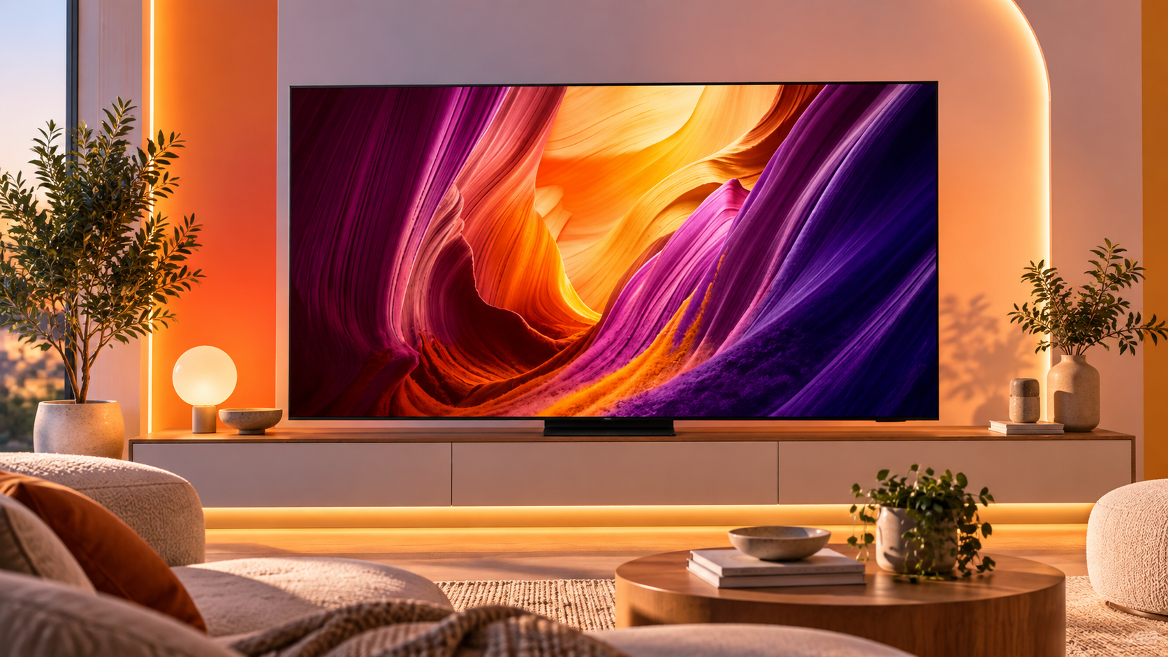 Samsung S95H in ambiente domestico, immagine illustrativa: smart tv, audio e prezzo
