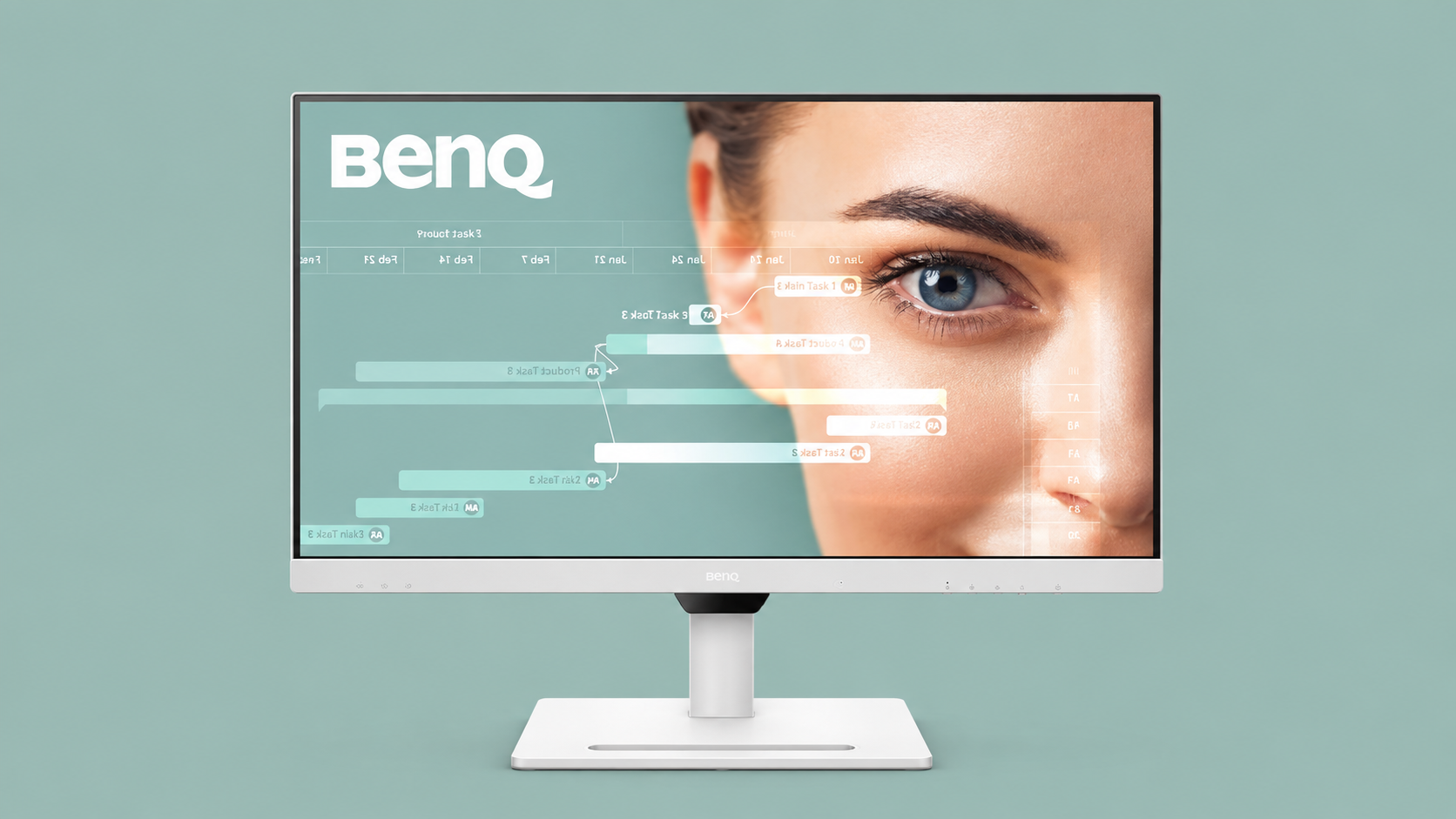 BenQ GW2790QT da 27 pollici QHD su sfondo trasparente