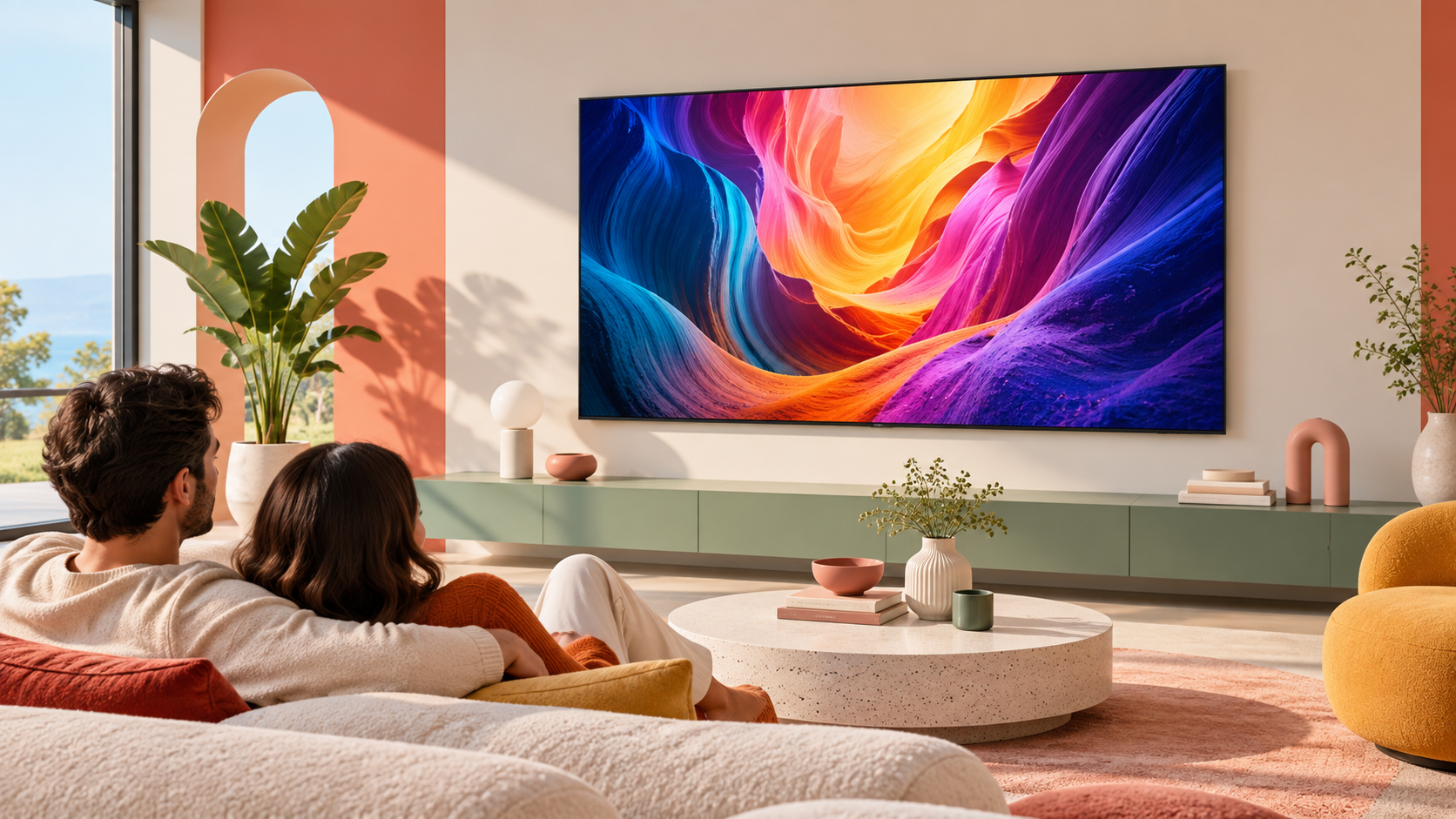Samsung S95H in ambiente domestico, immagine illustrativa: immagine e cinema
