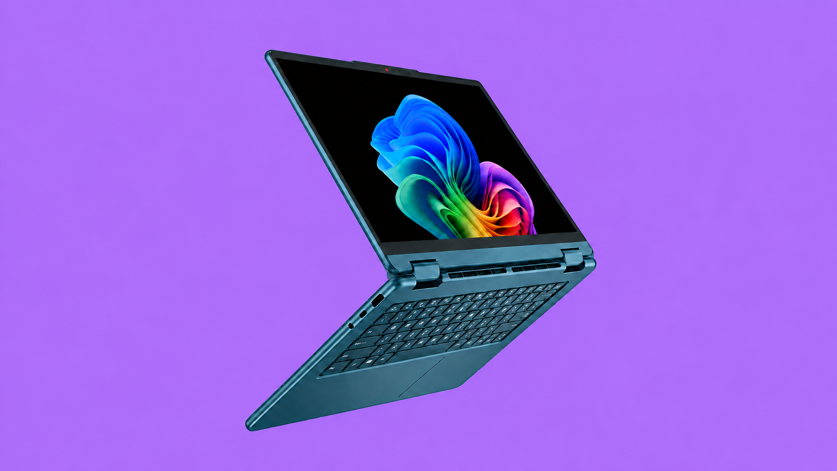 Illustrazione editoriale di Lenovo Yoga 7 2-in-1 AMD in Tidal Teal