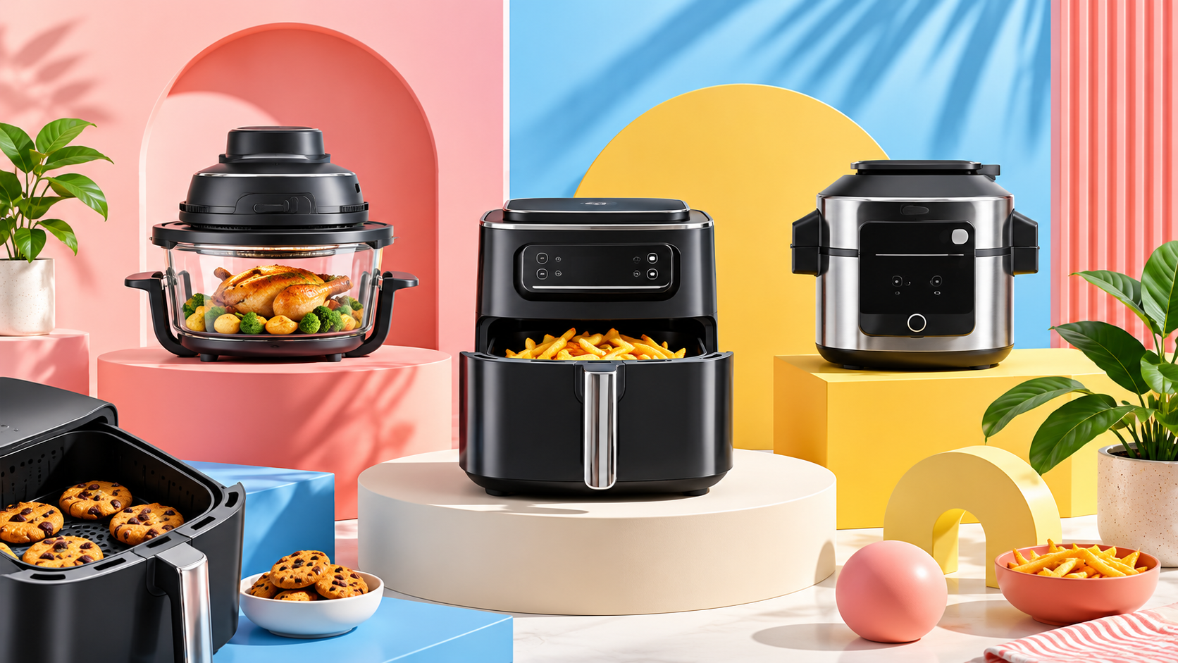 Friggitrici ad aria Ninja nella composizione di copertina della guida Smart Home Lab