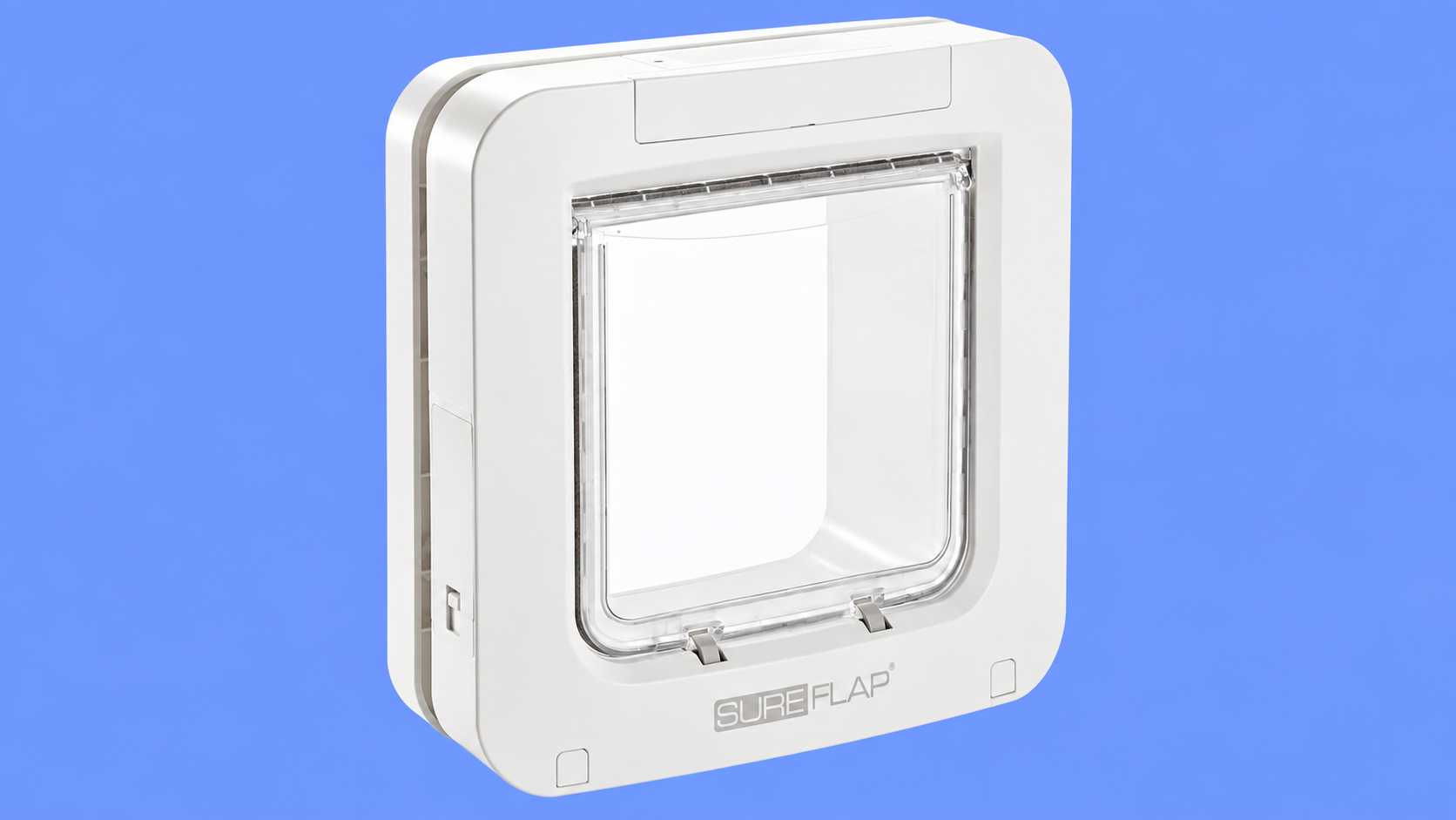 SureFlap Microchip Pet Door bianca con apertura ampia e comandi per il timer locale