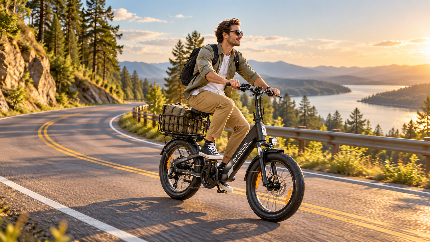Immagine illustrativa di un percorso panoramico in e-bike lungo un lago