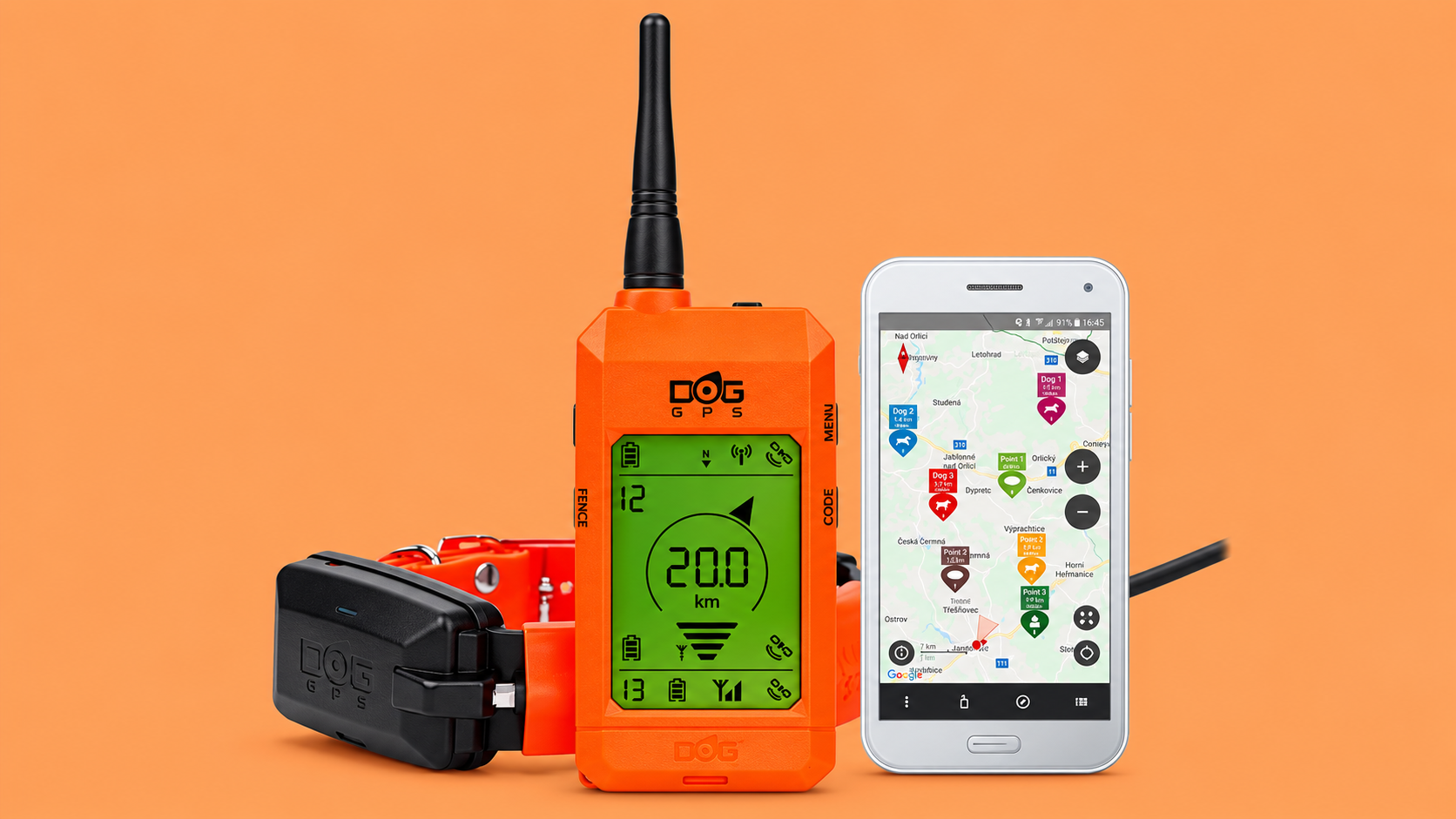 DOGTRACE Dog GPS X30, kit con palmare e collare GPS