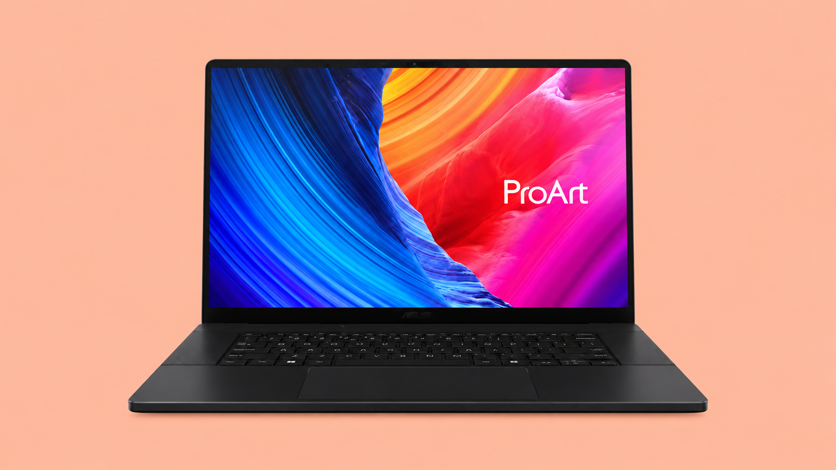 ASUS ProArt P16 aperto su sfondo trasparente