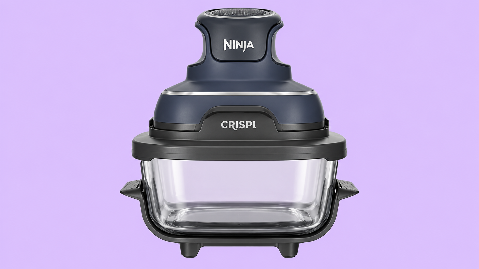 Ninja CRISPi con PowerPod sopra il contenitore in vetro