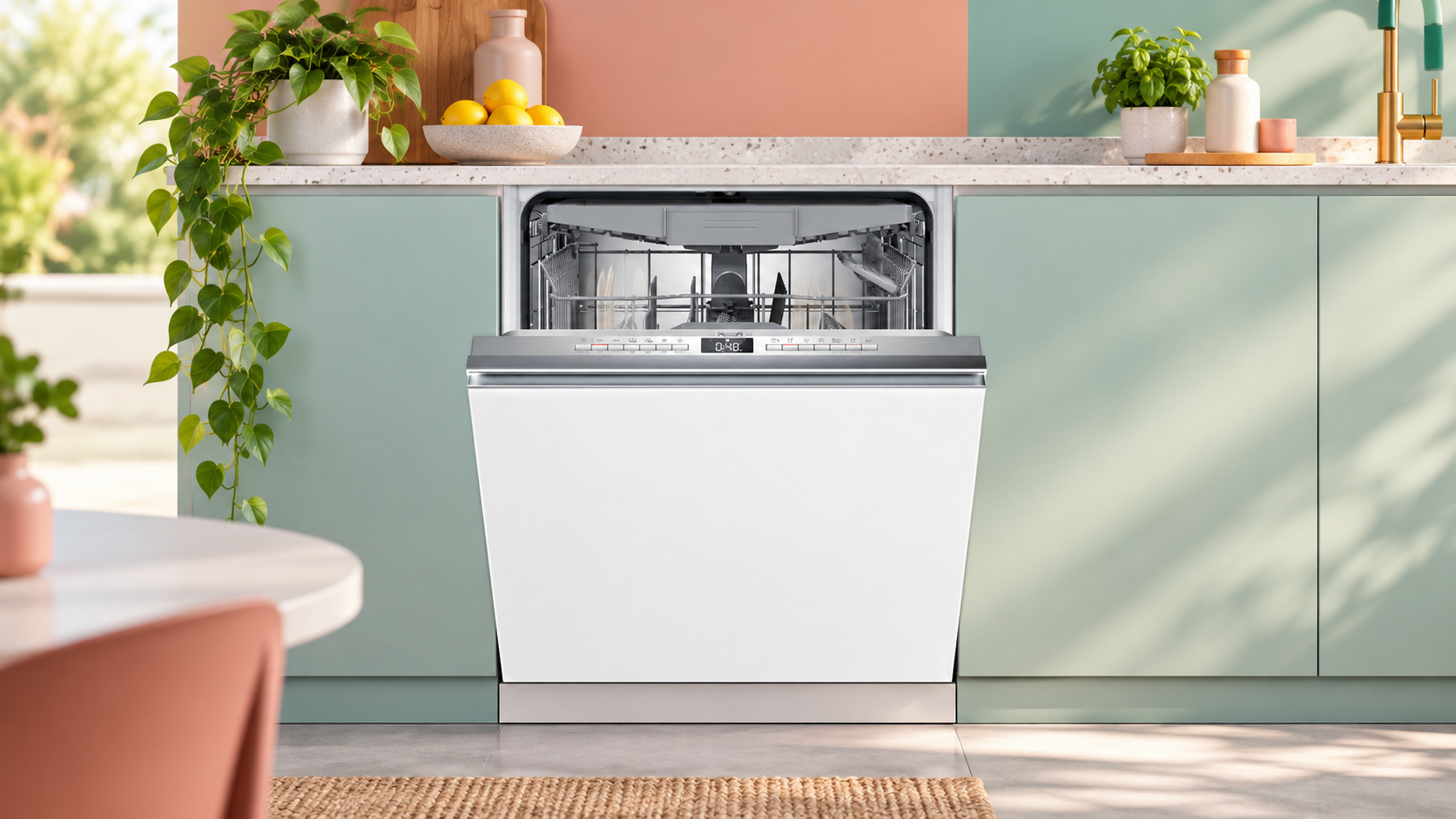 Bosch Serie 6 da incasso in una cucina dai colori pastello