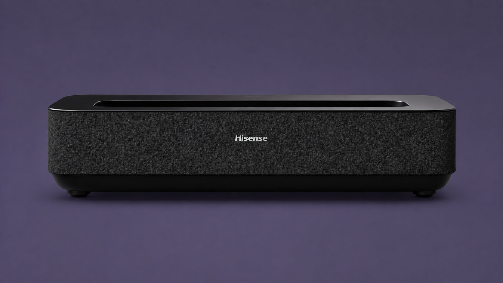 Proiettore ultra-corto Hisense PL2 su sfondo editoriale