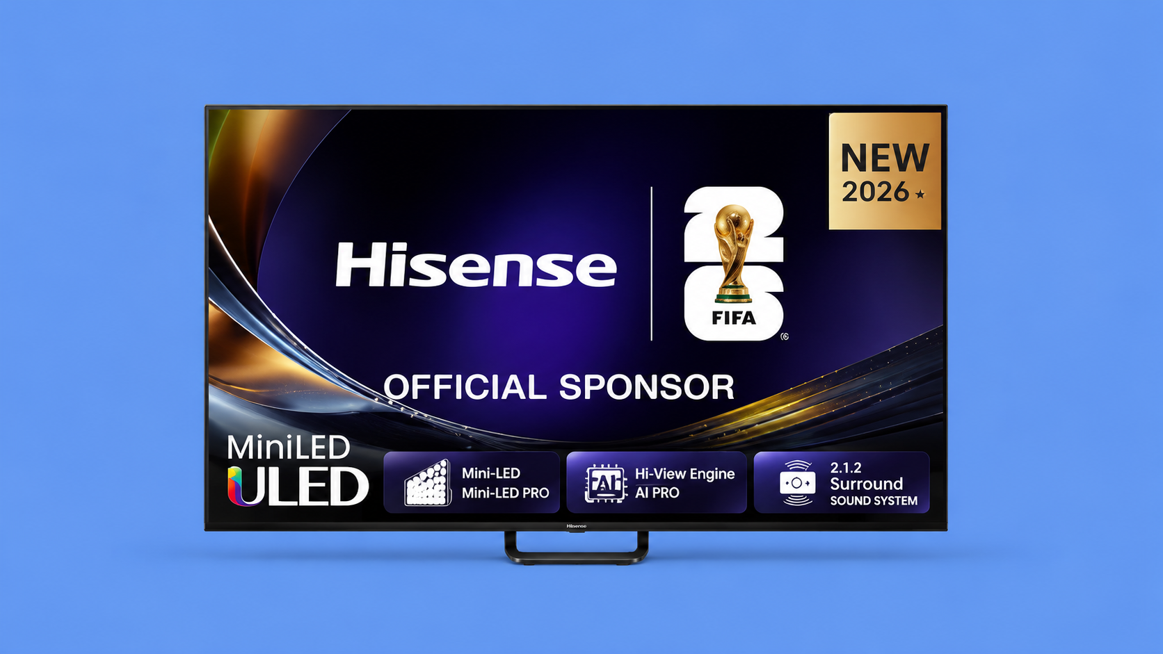 Hisense 65U79S PRO MiniLED da 65 pollici su sfondo editoriale