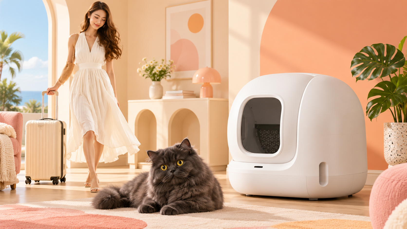 PETKIT Pura Max 2 con gatto, composizione editoriale per il capitolo 1