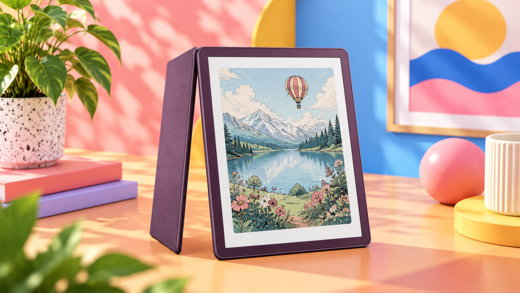 Amazon Kindle Colorsoft con copertina illustrata a colori