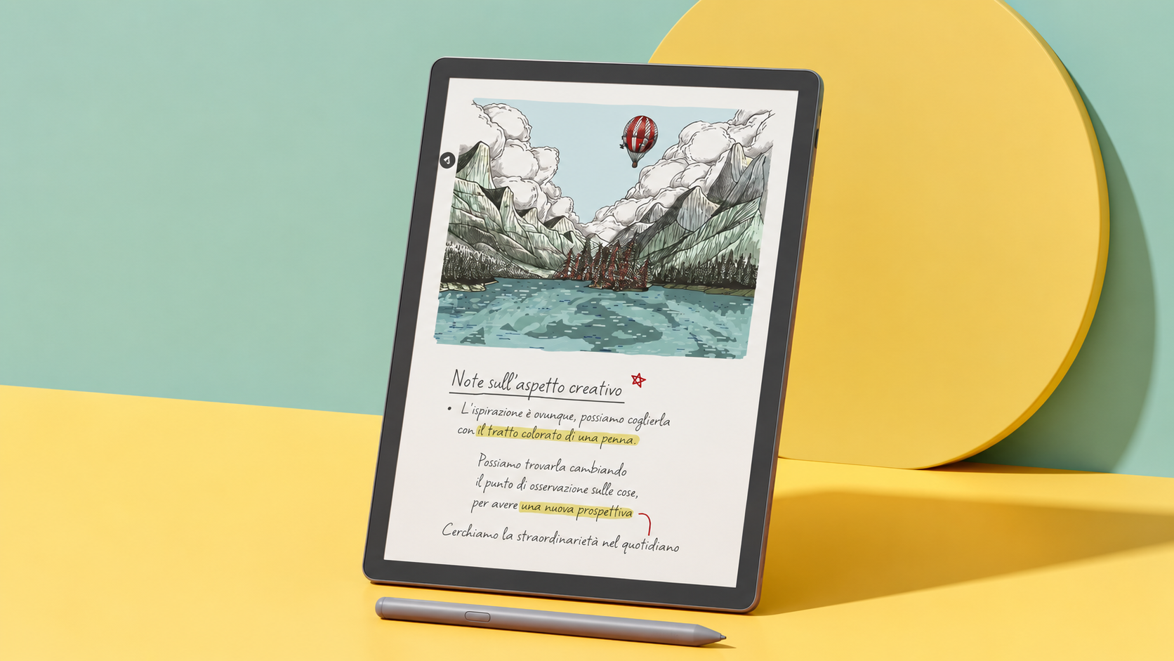 Schermo Colorsoft di Amazon Kindle Scribe con pagina e annotazioni a colori