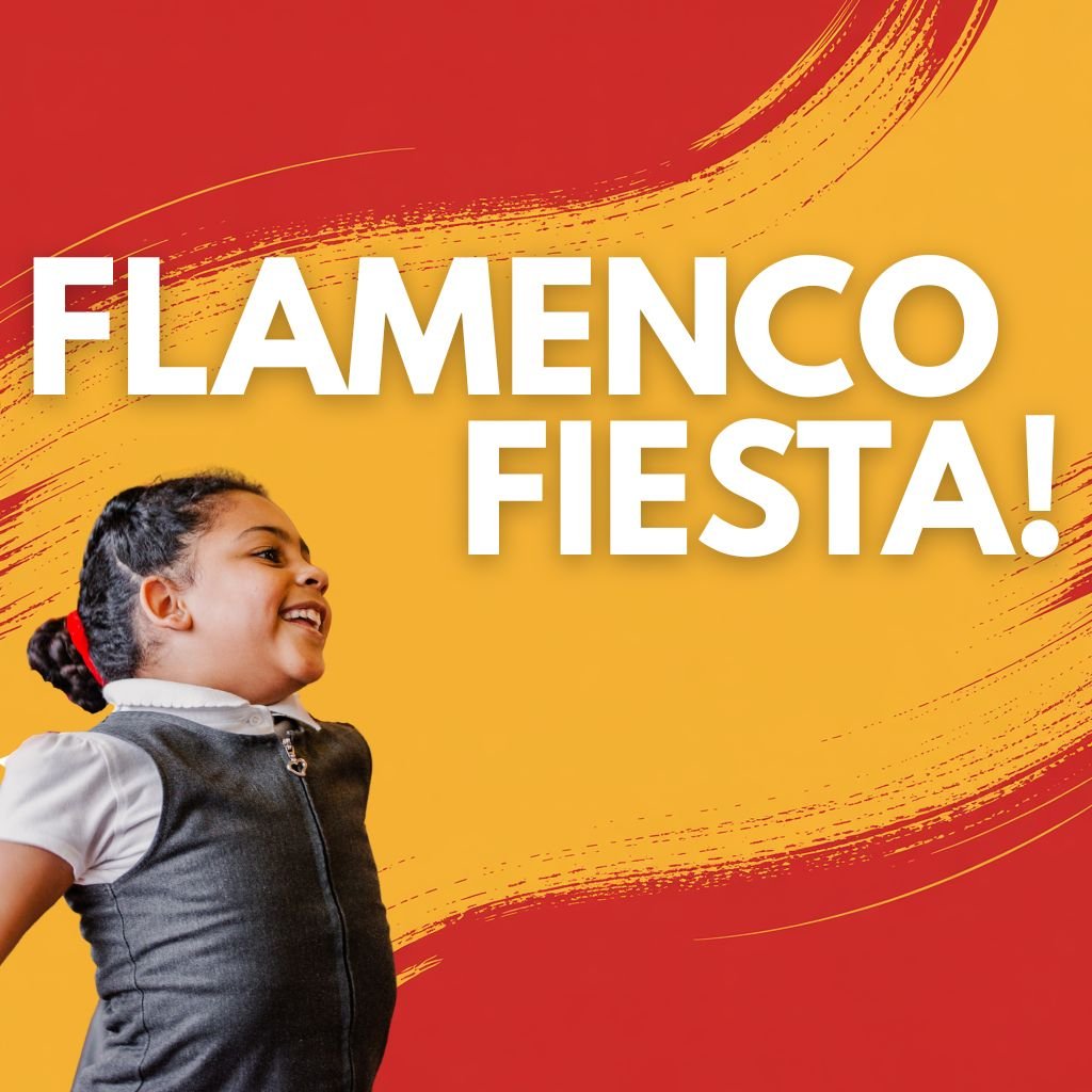 primary school child performing in a Flamenco Spanish dance workshop