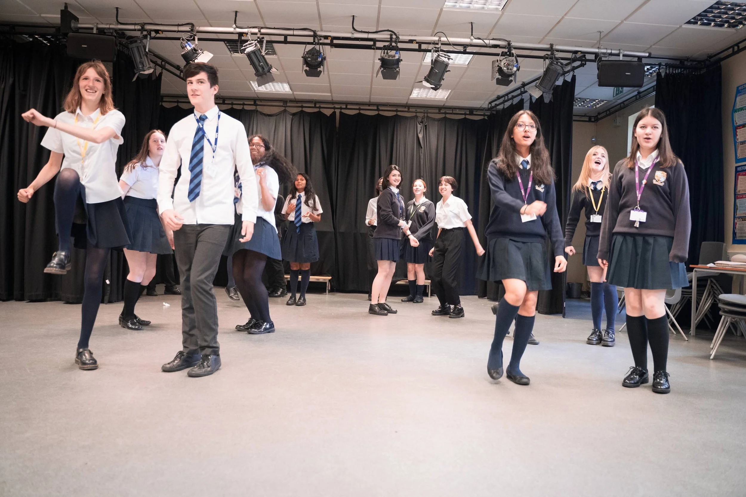 students in KS3 Shakespeare workshop
