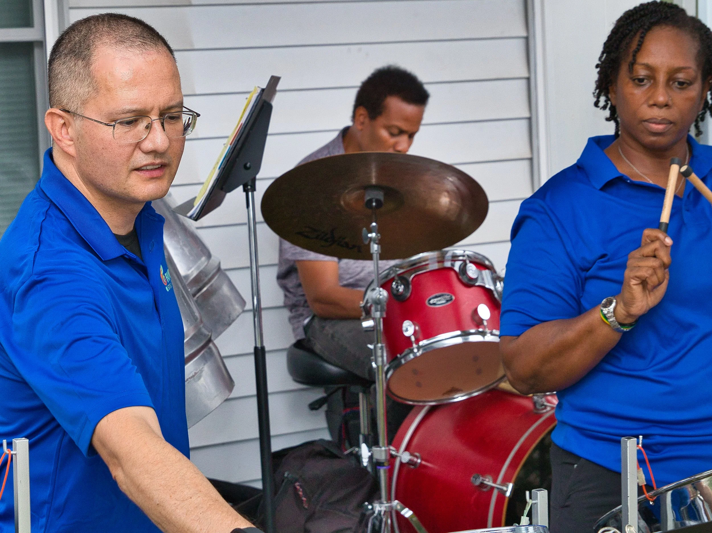 PanTones adult ensemble playing steelpan