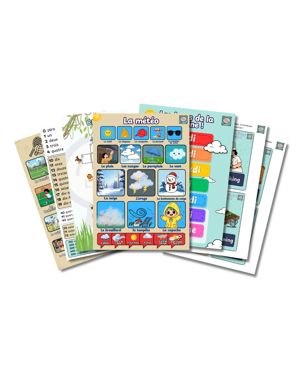 Teacher Digital Pack preview showing worksheets, flashcards and classroom materials