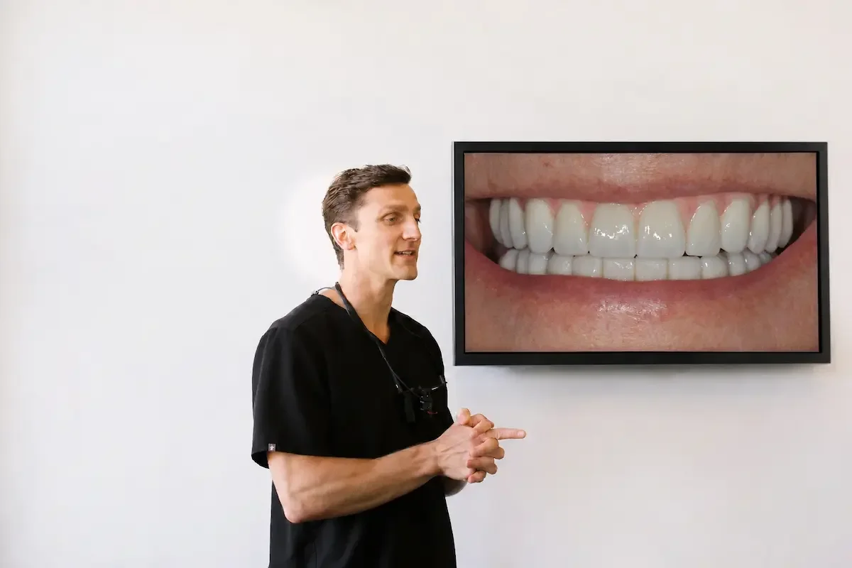Dr. Brayden Teuscher explains a beautiful cosmetic dentistry case result at Teuscher Legacy Dental