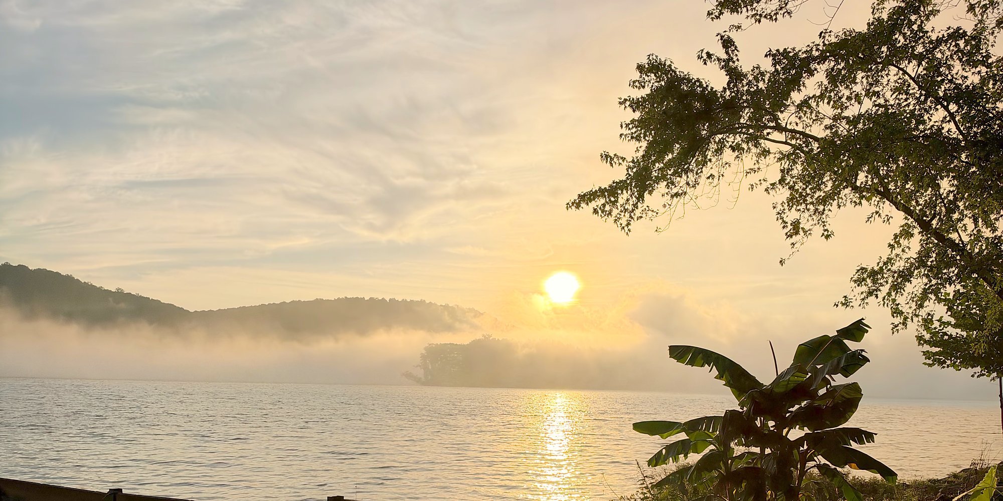 Sunrise over Lake Aldred from the campground shoreline