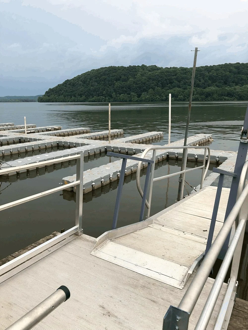 Boat docks on Lake Aldred at Gamler's Riverside Campground