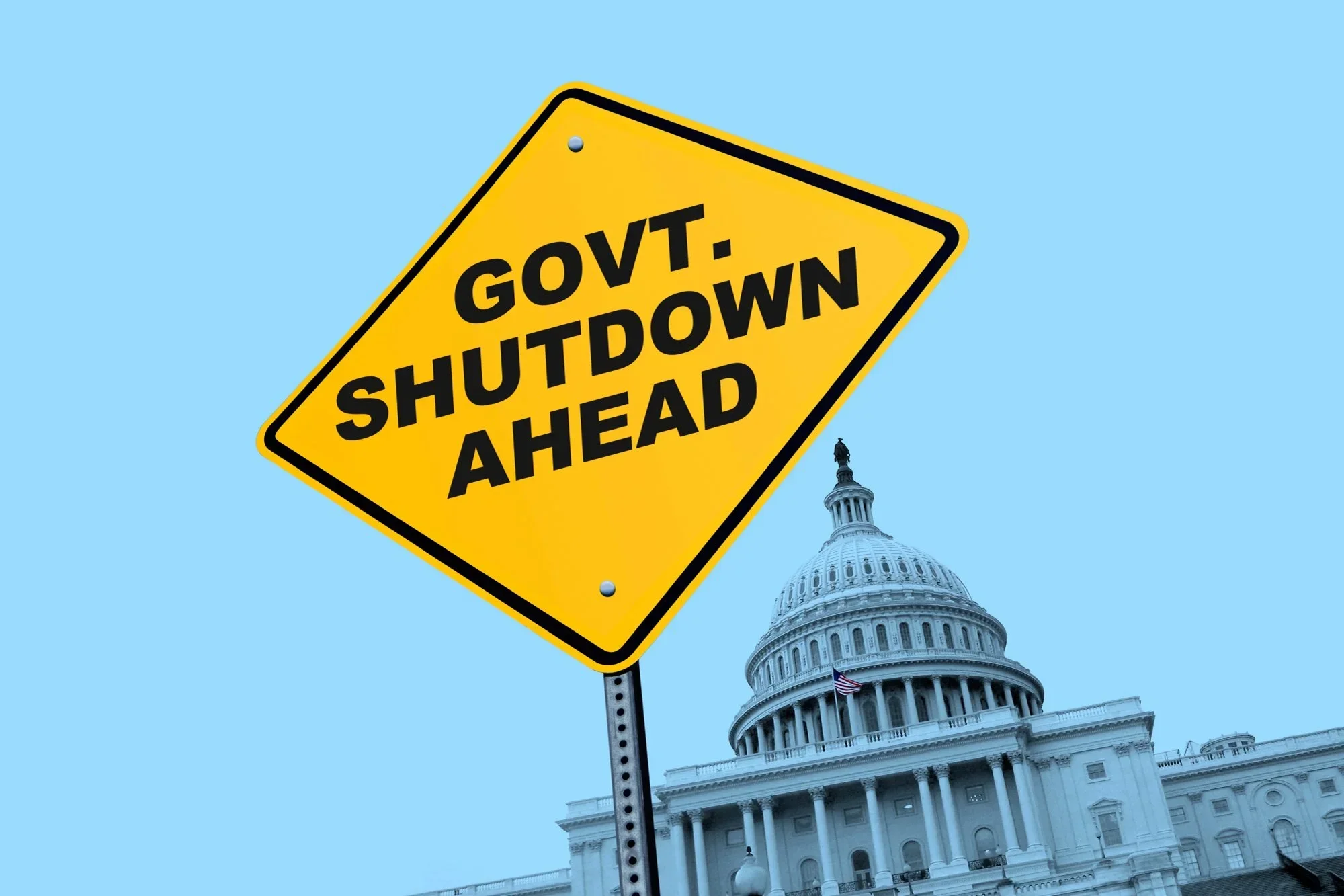 Government shutdown sign
