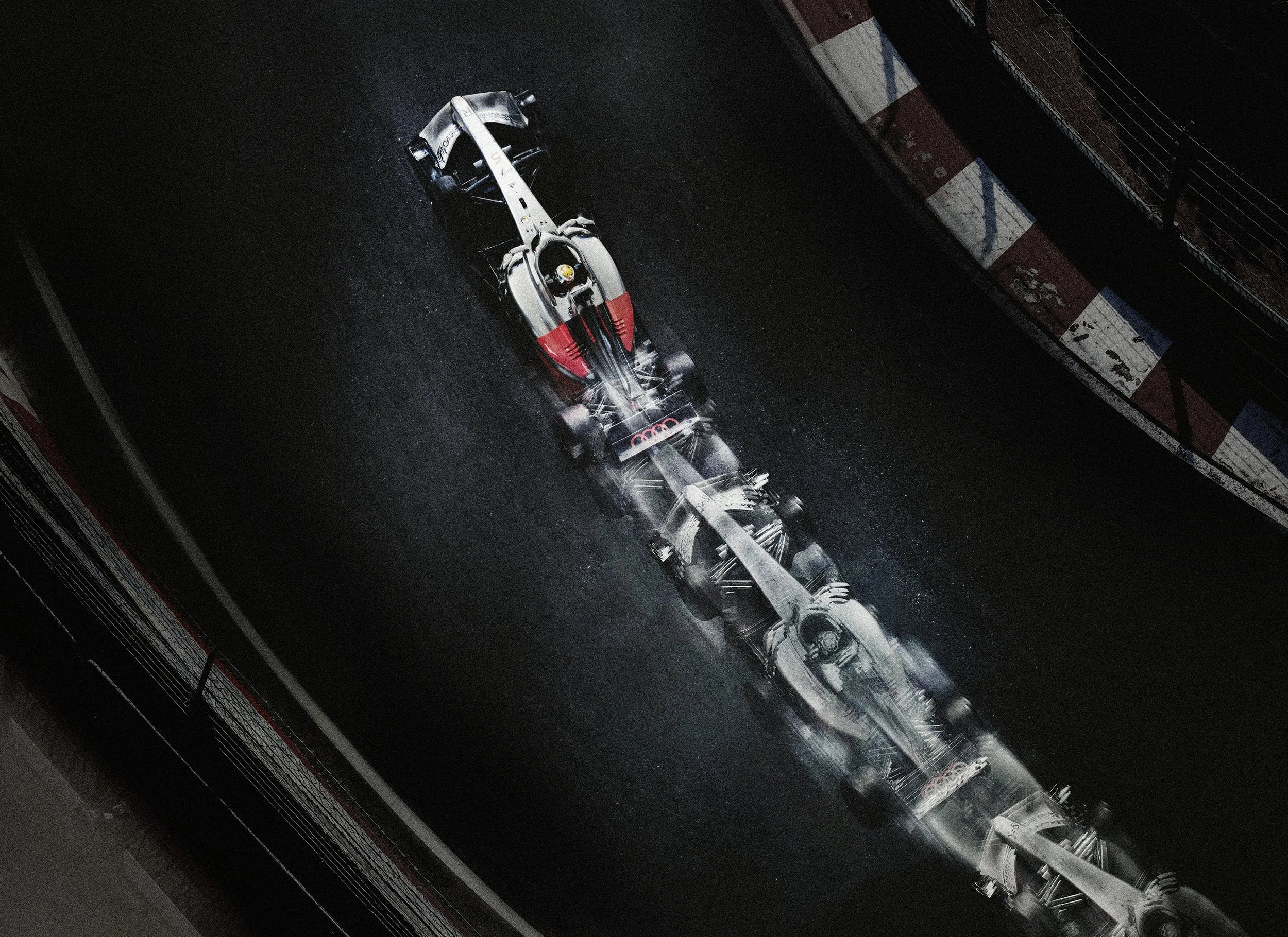 Audi F1 brand film still - cinematic Formula 1 team storytelling