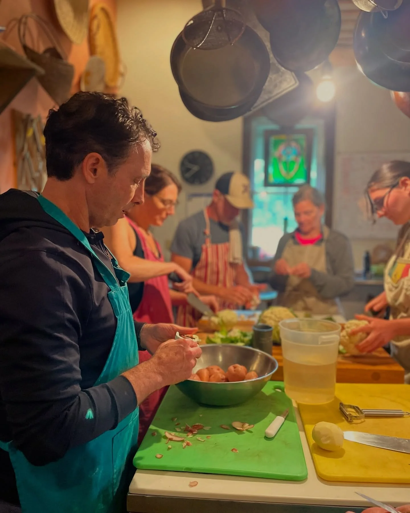 David cooking in the Ayurvedic kitchen