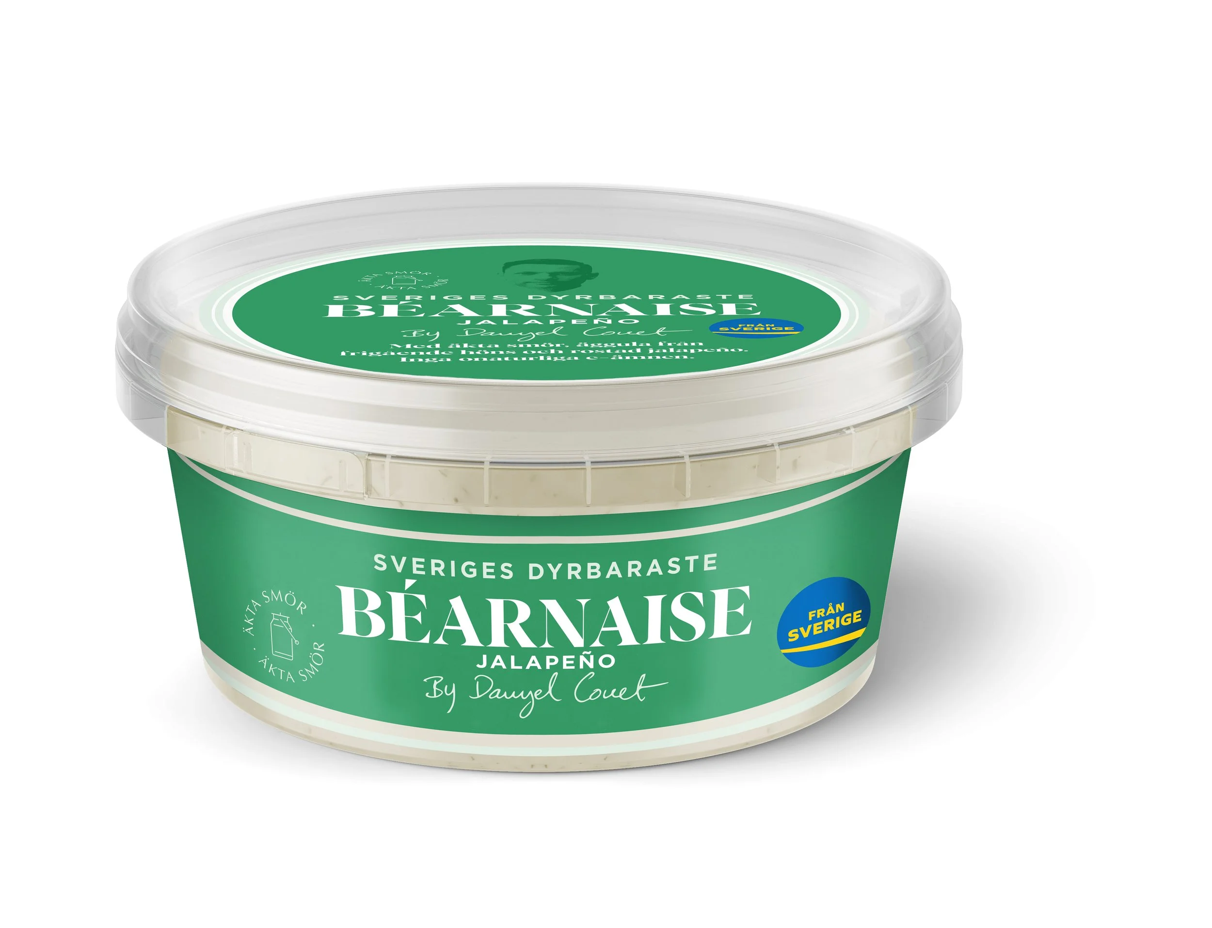En jalapeno-bearnaise med skön hetta, äkta smör, äggula från frigående höns och rostad jalapeño. Inga onaturliga e-ämnen.