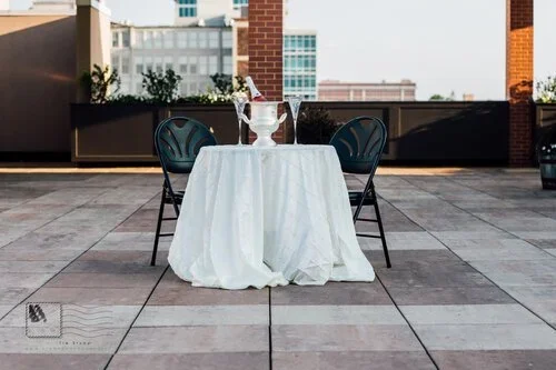 A proposal in the Rooftop Garden at the Frazier History Museum