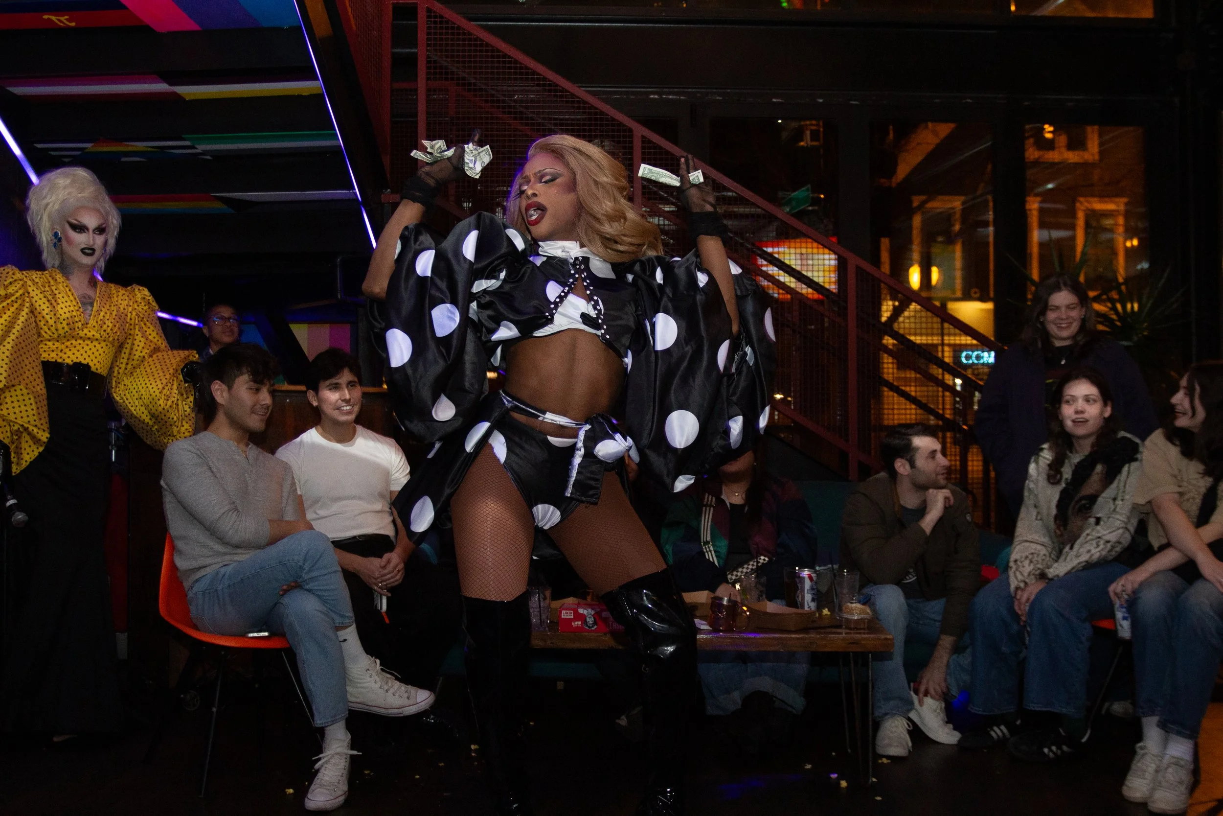 Live drag event at Meeting House Tavern LGBTQ+ bar Chicago