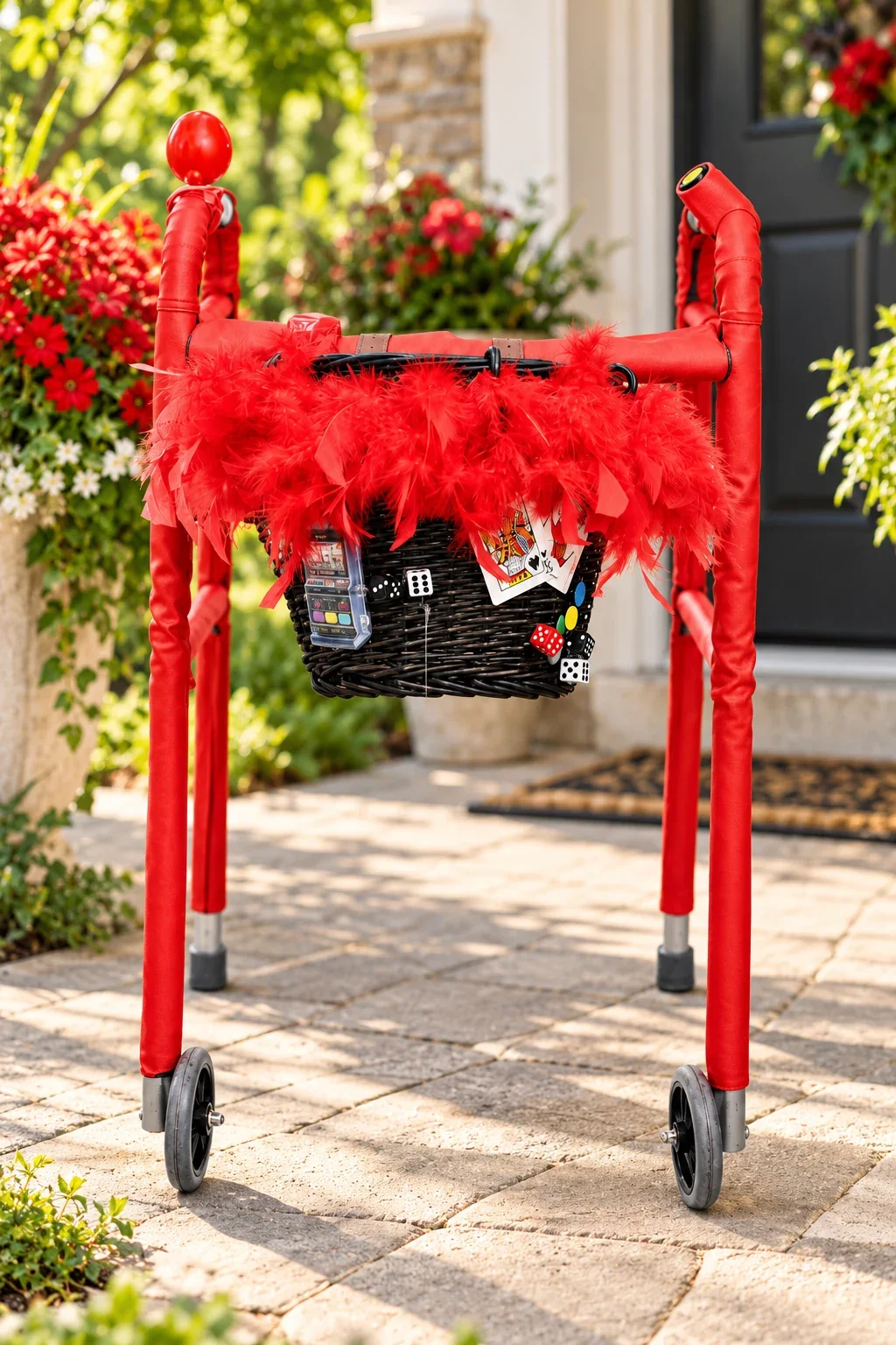 Feeling Lucky Whimsy Walkers decorative accessory kit in a bright lifestyle setting; walker not included.