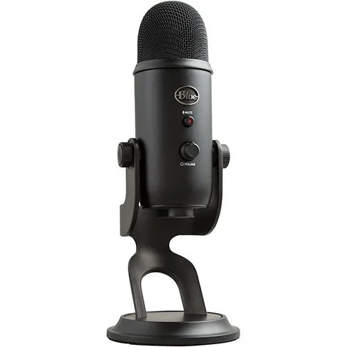 Blue Yeti USB microphone on its desk stand