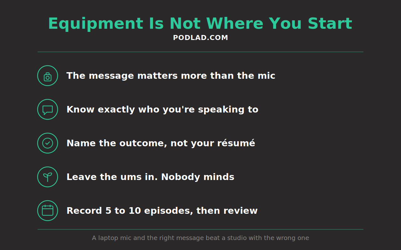 Five reasons equipment is not where you start a podcast