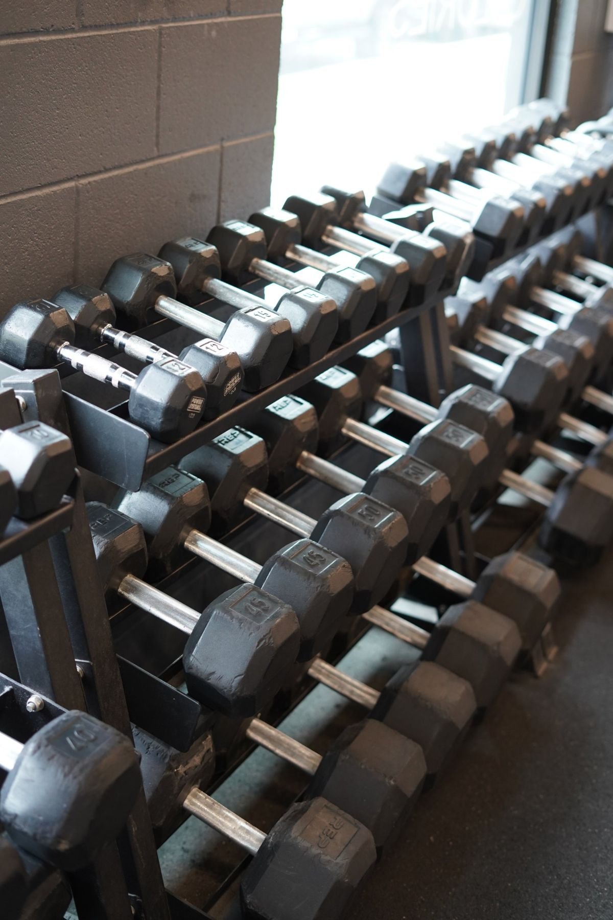 Dumbbell rack, 5 to 100 lbs