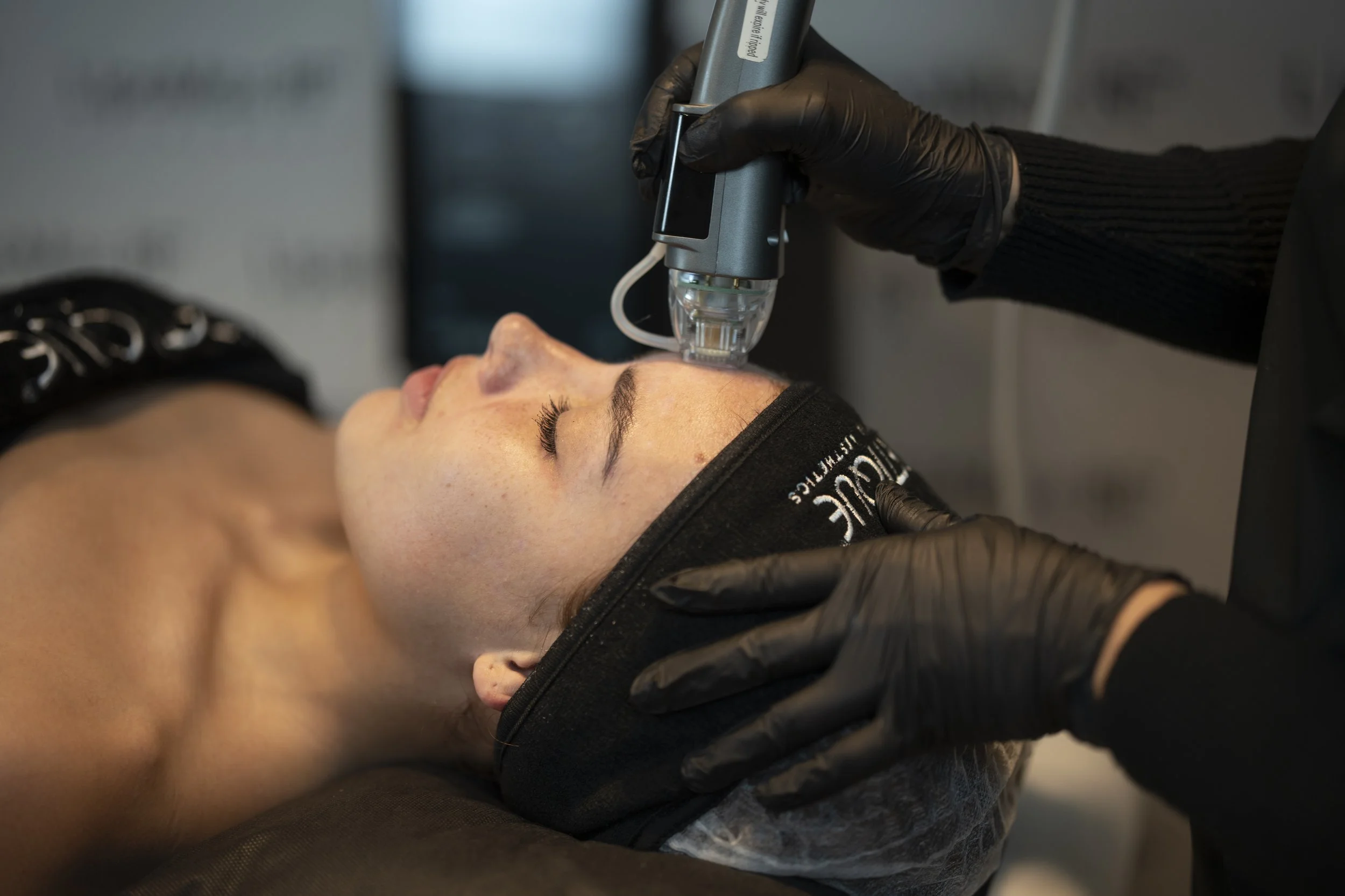 Professional model photography included in the Estetique marketing kit